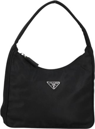 Prada Pre-owned Shoulder Bags, female, Black, Size: ONE SIZE Pre-owned Nylon handbags