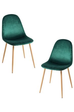 Regalos Miguel Regalos Miguel - Packs Sillas Comedor - Pack 2 Sillas Teok Terciopelo - Verde Oscuro