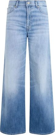 7 For All Mankind Wide Leg Denim Broeken - Dames - Loose Fit Jeans - Blauw - W28 - Denim - Jeans