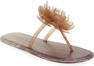 Farm Rio Flower Jelly Flip Flop in Toffee And Walnut at Nordstrom, Size 10