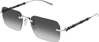 Gucci Sign Zonnebril - unisex - Zonnebrillen - Zwart - 56 MM - Nylon - Accessoires