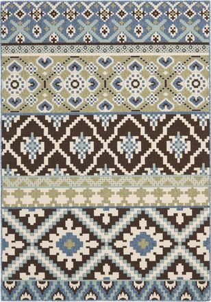 Safavieh Alfombra atrevido y brillante de poli&eacute;ster marr&oacute;n/azul, 122 x 170 cm