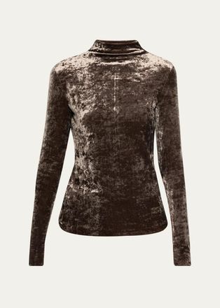Ralph Lauren Collection Ilene Velour Mockneck Top