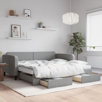 vidaXL Furniture Limited - Sof&aacute; Cama Nido Con Cajones Tela Gris Claro