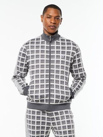 Sergio Tacchini Damarindo Check Track Jacket in Quiet Grey at Nordstrom, Size Xxx-Large