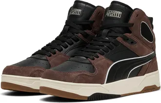 Puma Sneaker PUMA RBD BREAK MID SD, Damen, Gr. 42,5, flat bronze, puma schwarz, vapor gray, Leder, mehrfarbig, Schuhe Sneaker