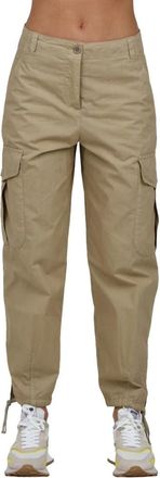 Aspesi Cargo katoenen broek - Dames - Straight fit broeken - Beige - S - Katoen - Broeken