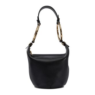 Chlo&eacute; Shoulder Bags, female, Black, Size: ONE SIZE Black Shoulder Bag with Cuff Handles