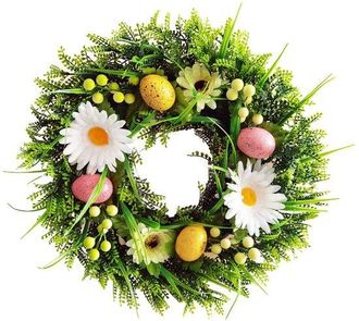 OEM Corona De Huevos De Pascua - Corona De Conejos, Corona De Bienvenida Para La Puerta Principal, Corona De Primavera
