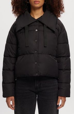 Noize Crop Puffer Jacket in Black at Nordstrom, Size X-Large