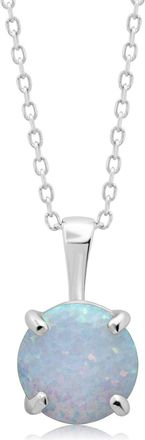MAX + STONE 14k Yellow or White Gold 8mm Gemstone Round Pendant Necklace with 18 Inch Chain