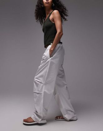 Arket Pantaloni bianchi velati in popeline-Bianco