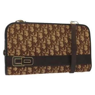 Dior Pre-owned Cross Body Bags, female, Brown, Size: ONE SIZE Pre-owned Trotter Canvas Shoulder Bag