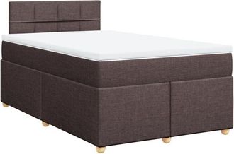 vidaXL Cama Box Spring Con Colch&oacute;n Tela Marr&oacute;n Oscuro 120x190 Cm Vidaxl