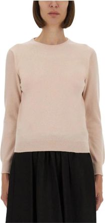 Maison Margiela Rondgebreide Kleding - Dames - Ronde hals truien - Roze - L - Wol - Truien & Vesten
