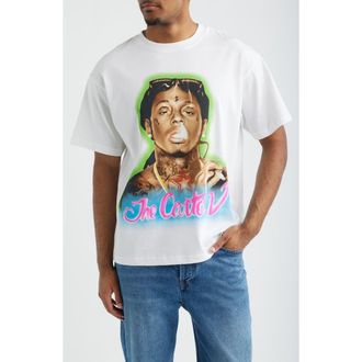 Bravado Oversize Lil Wayne The Carter V Graphic T-Shirt in White at Nordstrom, Size Xx-Large
