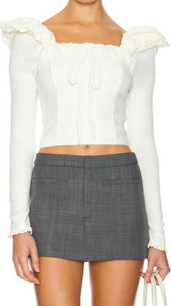 For Love & Lemons Aliyah Pointelle Top In Cream