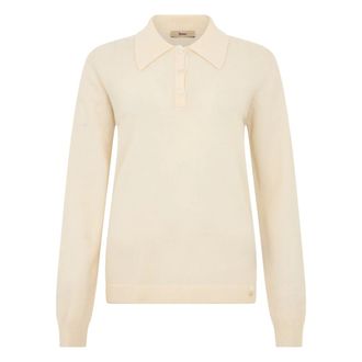 Herno Tops, Dames, Beige, M, Wol, Polo met knopen