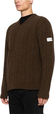Maison Margiela V-neck Truien - Heren - V-hals truien - Bruin - XL - Truien & Vesten
