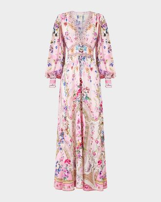 Camilla Palatial Pastels Shaped Waistband Maxi Dress