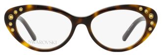 Swarovski SK5429 Crystal-Embellished Cat-Eye Eyeglasses - Brown