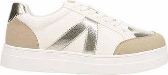 Mia Shoes Womens Astra Faux Leather Platform Sneakers In Gold