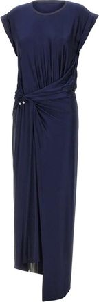 Paco Rabanne Gedrapeerde Midi Jurk - Dames - Maxi kleedjes - Blauw - M - Kleedjes