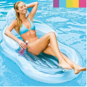 Trade Shop Traesio - Poltrona Gonfiabile Piscina Con Poggiatesta Braccioli Portabicchieri 155x97cm - - Trade Shop