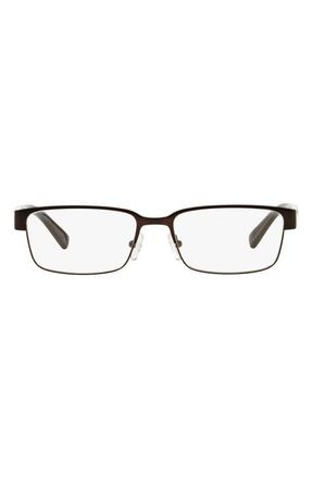 A|X Armani Exchange 54mm Rectangular Optical Glasses in Matte Brown at Nordstrom