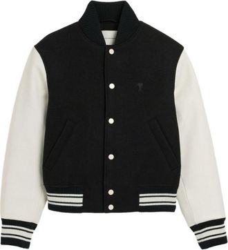 Ami Black Relaxed Bomber Jacket