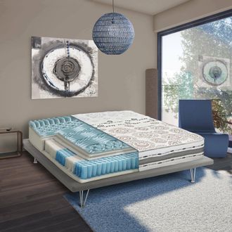Talamo Italia Talamo Italia - Dmora - Colch&oacute;n Individual Dpagher, Funda Extra&iacute;ble En Memory Foam Y Micromuelles Independientes, 100% Made In Italy, Anti&aacute;caros E Hip