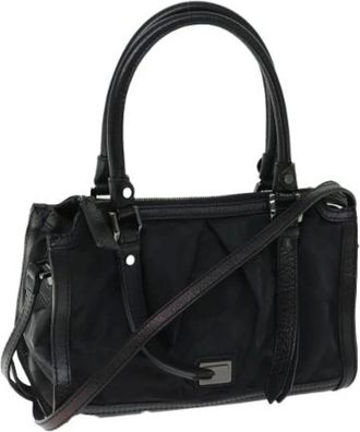 Burberry Pre-owned Handbags, female, Black, Size: ONE SIZE Pre-owned Nylon Handbag