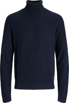 Jack & Jones Plus Size Rollkragenpullover JJPANNEL KNIT ROLL NECK AW25 PLS, Herren, Gr. 5XL, blau (sky captain), Strick, Obermaterial: 58% Polyacryl, 42% Baumwolle, JACK & J