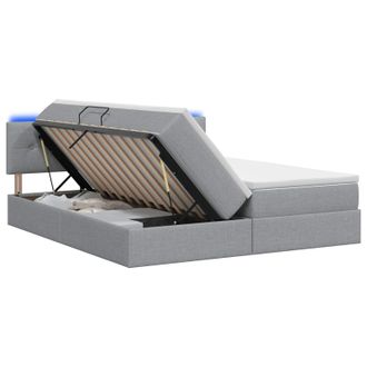 vidaXL Letto Con Contenitore Led E Materasso Grigio Chiaro Vidaxl
