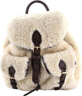 Louis Vuitton Beige Shearling & Monogram Canvas Lv Ski (Authentic Pre-Loved)