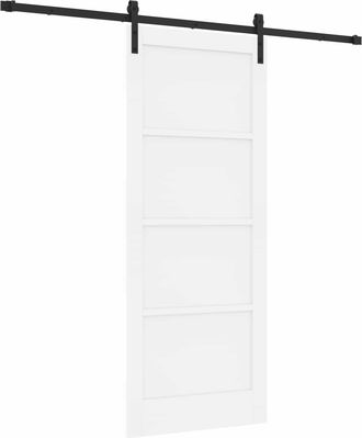 vidaXL Puerta Corredera Blanco 83 X 202 Cm Madera De Pino Maciza Vidaxl