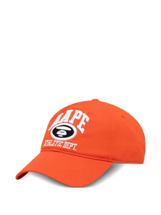 Aape By A Bathing Ape Moonface embroidered baseball cap - men - Cotton - One Size - Orange