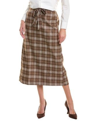 YAL New York Yal New York Plaid Tie Waist Pencil Skirt