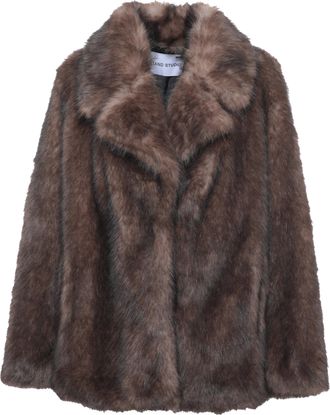 Stand Studio Plush Faux Fur Stand Studio Jacket with Classic Lapel