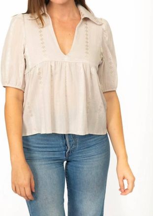 Cameo Anchor Floral Jacquard Blouse In Ecru