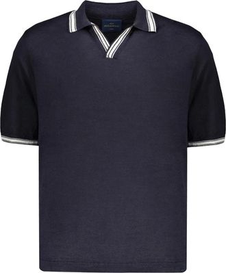 Paul & Shark Linnen Polo Shirt - Heren - Polos - Blauw - M - Linnen - Tops