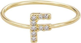 Adornia Adornia 14K Plated Cz Initial Ring