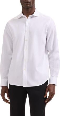Bugatchi Axel Check Jacquard Cotton Button-Up Shirt in White at Nordstrom Rack, Size Xx-Large