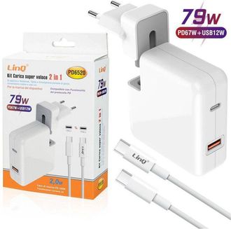 Trade Shop Trade Shop - 2in1 Pd67w + Usb12w Tipo-c Super Fast Pd6520 Smartphone Notebook Usb12w Tipo-c