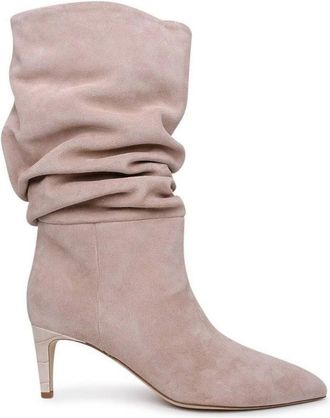 PARIS TEXAS Slouchy Beige Suede Boots Size 35