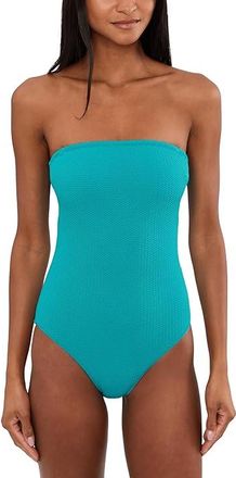 Seafolly Sea Dive Bandeau One-Piece Womens Swimsuits One Piece Caribbean Blue : AUS 16 (US Womens 12), Nylon/Elastane