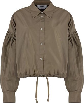 Msgm Beige Relaxed Solid Shirt