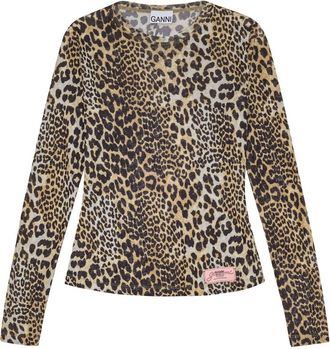 Ganni Leopard-print Top