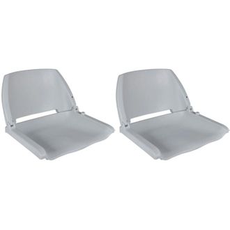 vidaXL Asiento Barco Respaldo Plegable Sin Coj&iacute;n 2uds Gris 41x51x48 Cm Vidaxl