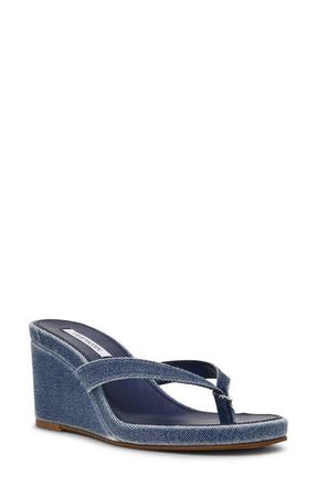 Steve Madden Playing Wedge Sandal in Denim at Nordstrom, Size 9.5
